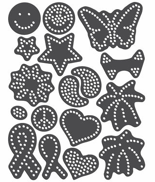 Rhinestone Genie Variety-Multi Color Designs Magnetic Rhinestone Template, Black