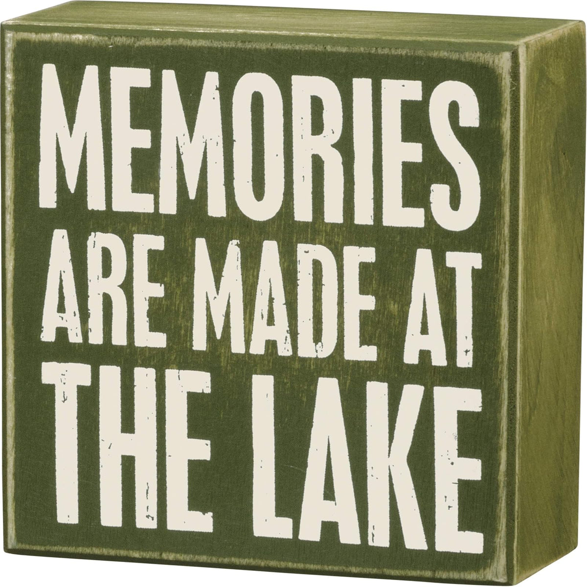 Primitives by Kathy Decorative Signage, 4-Inches Square, Olive Green