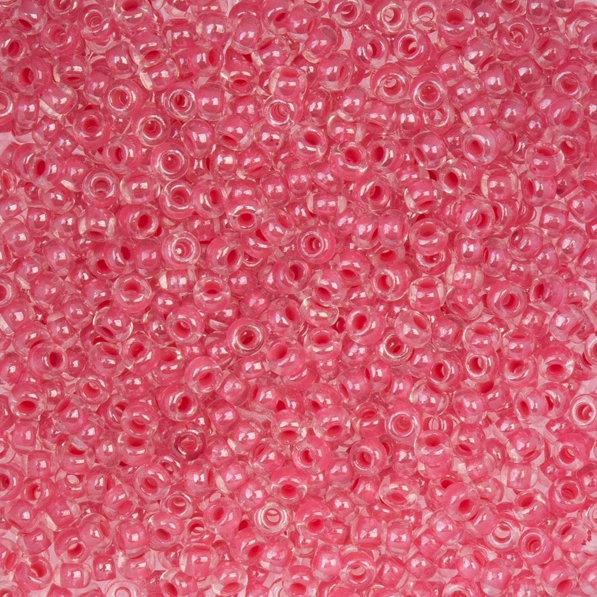 John Bead Craft Bead, 8/0 (3mm), Transparent Crystal/Red Lined
