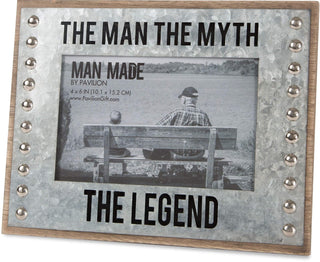 Pavilion - The Man The Myth The Legend - Wood and Metal 4x6 Picture Frame