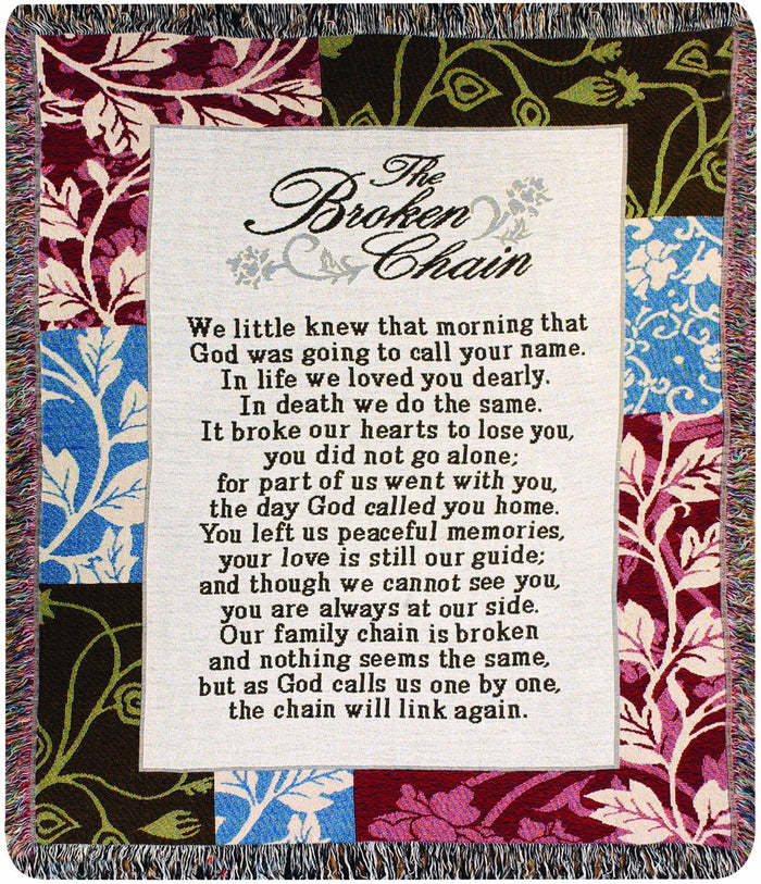 Manual Inspirational Collection 50 x 60-Inch Tapestry Throw Broken Chain Poem