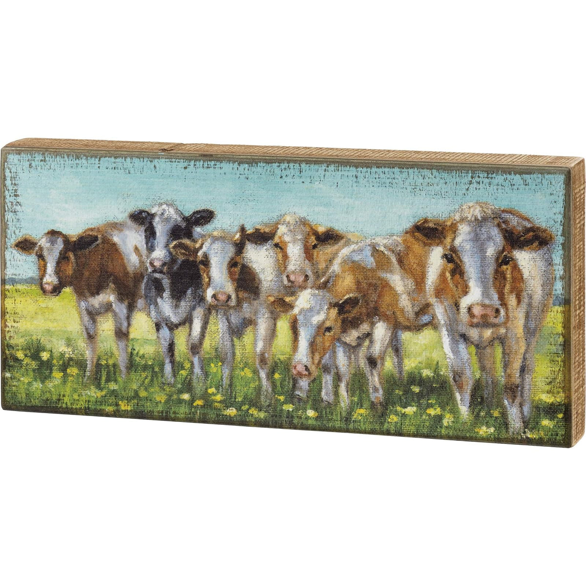 Primitives By Kathy Decorative Signage, 16" x 7.50" x 1.75", Cow Rows