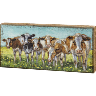 Primitives By Kathy Decorative Signage, 16" x 7.50" x 1.75", Cow Rows