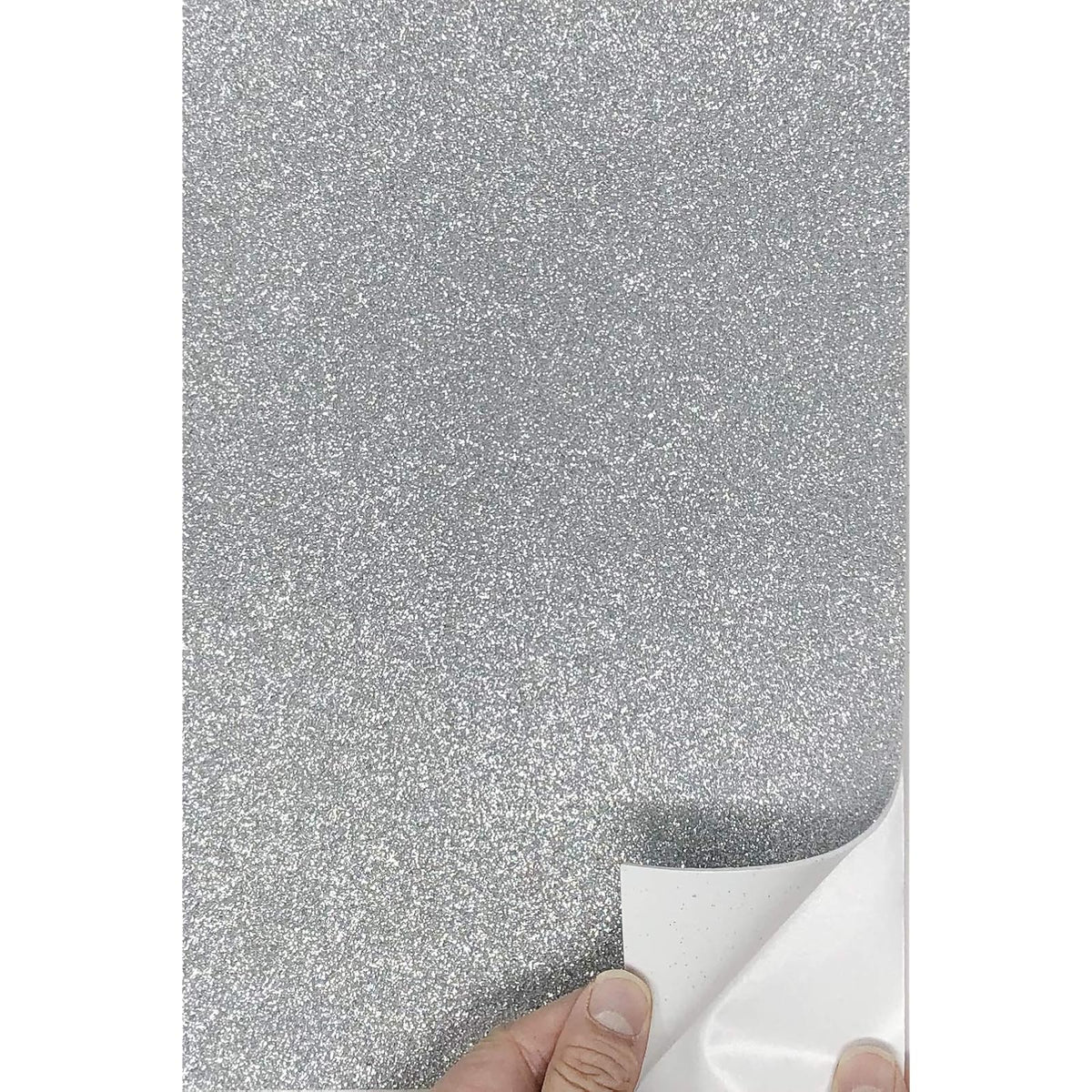 allgala Glitter, 8x12-Adhesive, Silver