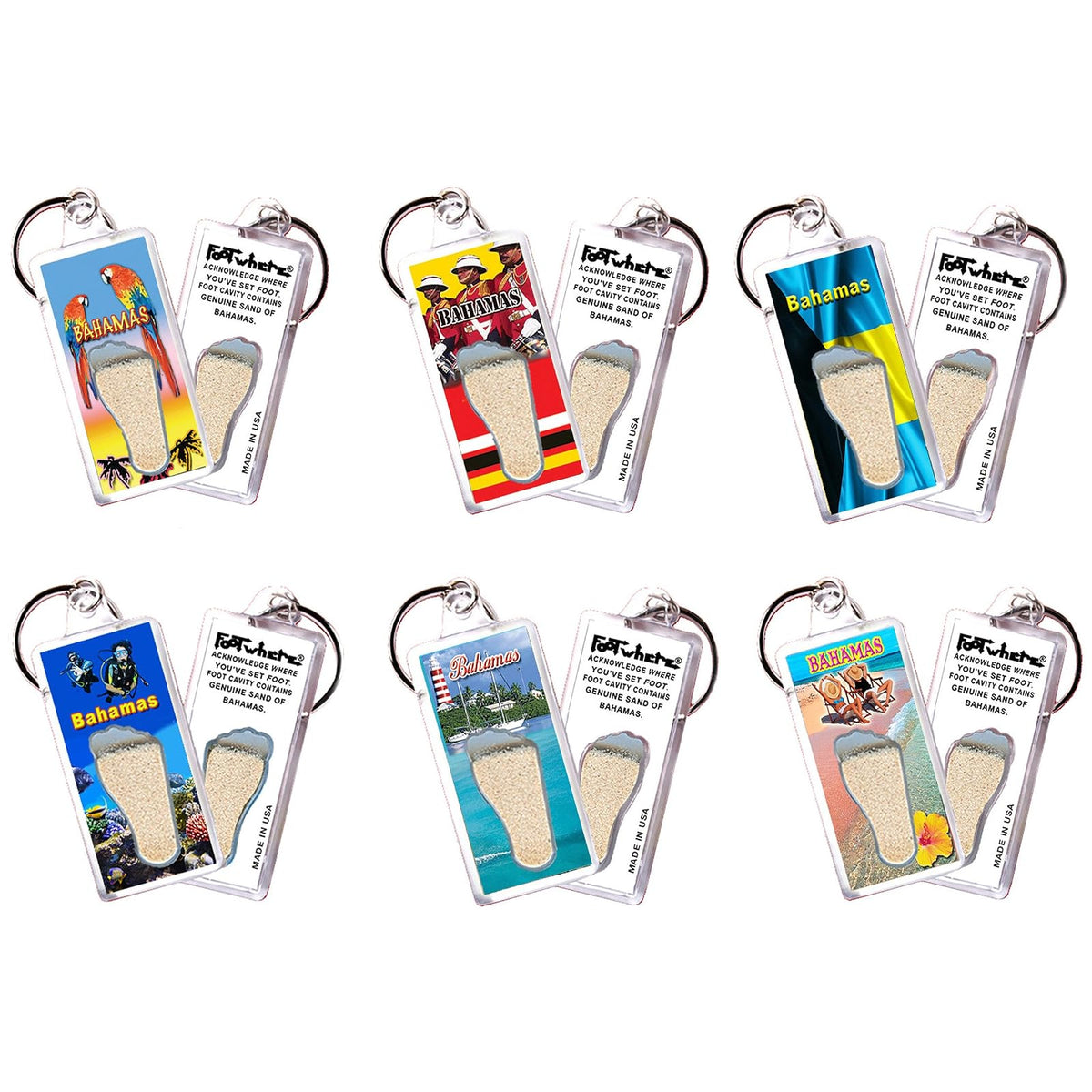 FootWhere Keychain, Small, Clear