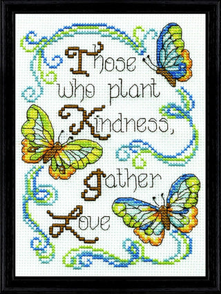Design Works Crafts Tobin DW2894 14 Count Butterfly Kindness Mini Counted Cross Stitch Kit, 5" by 7"