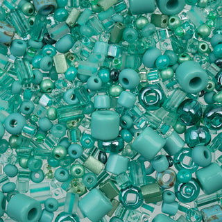 John Bead Craft Bead, Assorted, Turquoise Green Assorted Mix