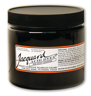 Jacquard Acid Dye for Wool, Silk and Other Protein Fibers, 8 Ounce Jar, Concentrated Powder, Deep Orange 606