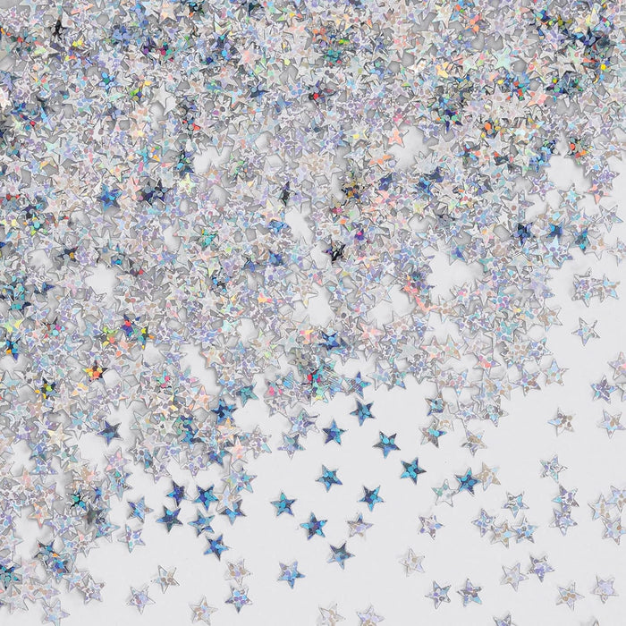 Beistle Silver Holographic Stars Confetti, 1/2-Ounce (CN054)