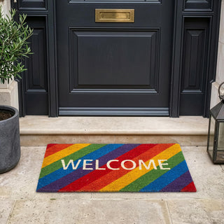Home Furnishings By Larry Traverso Rug, 18" x 30", Rainbow Stripe