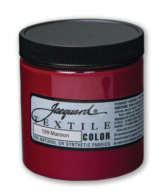 Jacquard Fabric Paint for Clothes - 8 Oz Textile Color Maroon Leaves Fabric Soft - Permanent and Colorfast - Professional Quality Paints Made in USA - Holds up Exceptionally Well to Washing