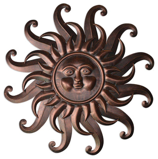 Comfy Hour 25 Inch Large Metal Sun Wall Decor, Sun Face Outdoor