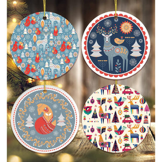 OrnamentallyYou Hanging Ornament, 3 inches, Scandinavian Folk Ornament Bundle