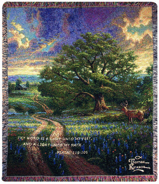 Manual Thomas Kinkade 50 x 60-Inch Tapestry Throw with Verse, Country Living