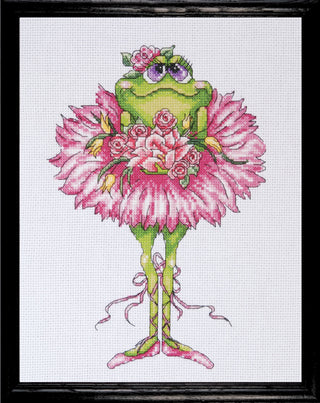 Tobin Frog Bouquet Counted Cross Stitch Kit-7"X10" 14 Count