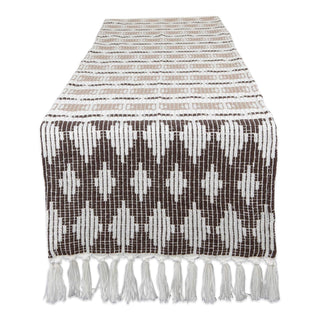 DII Table Runner, Table Runner, 15x72", Dark Brown/Stone