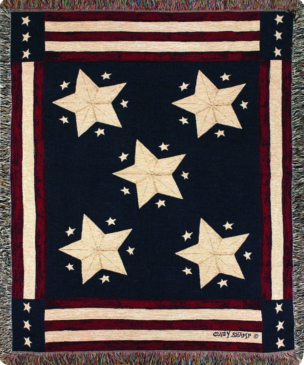 Manual Patriotic Collection 50 x 60-Inch Tapestry Throw, Long May It Wave X Cindy Shamp