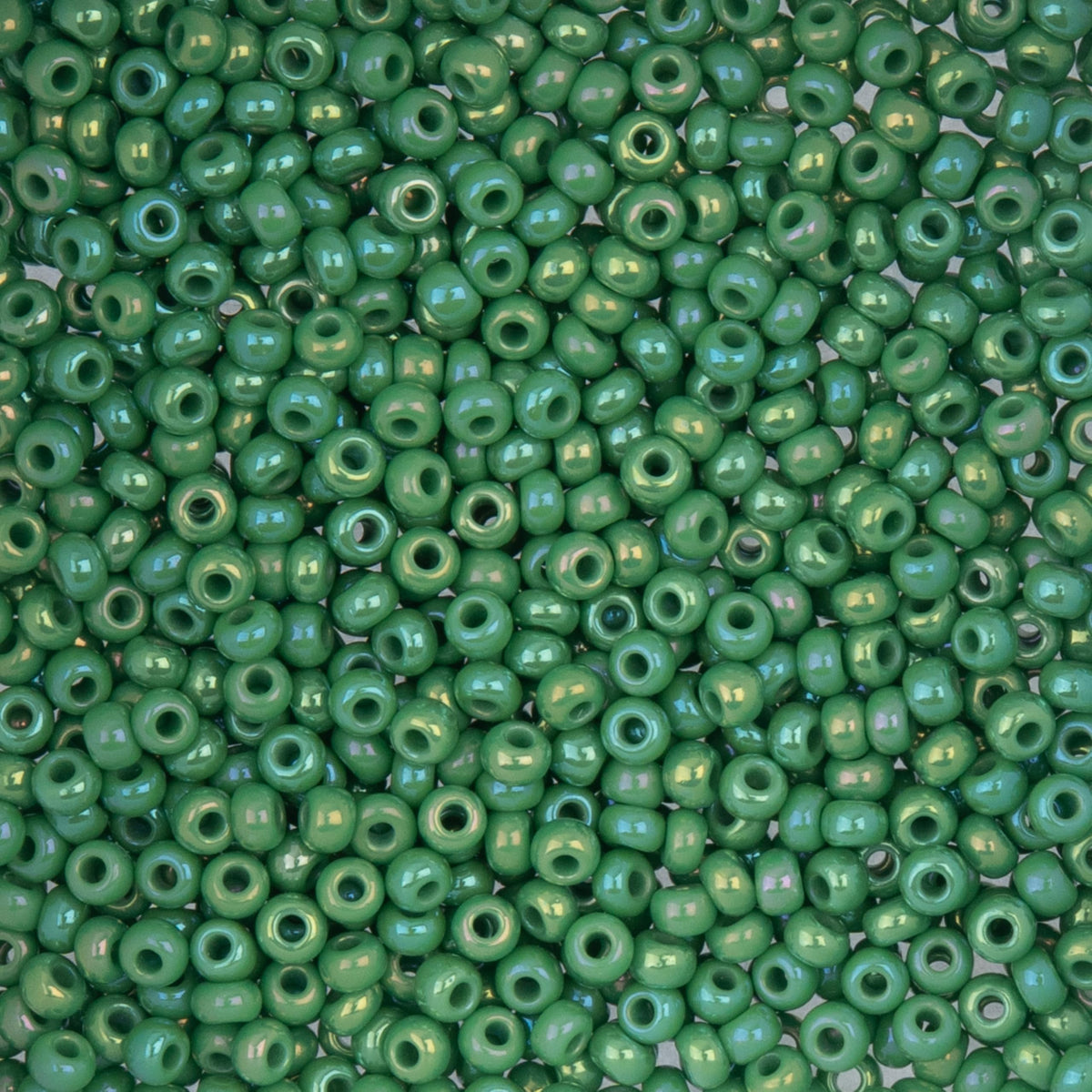 John Bead Craft Bead, 8/0 (3mm), Opaque Medium Green Rainbow