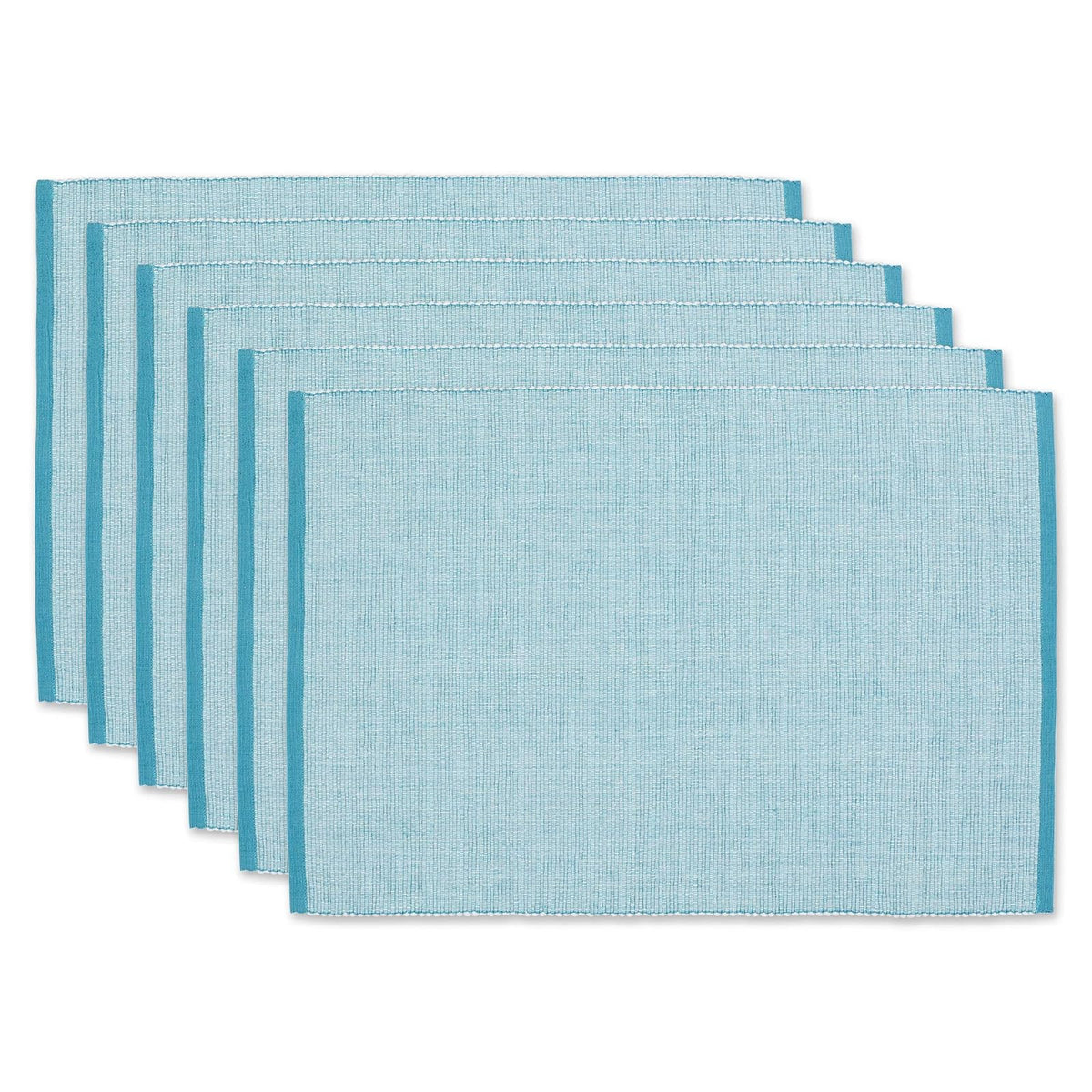 DII Design Eco-Friendly Fine Ribbed Collection Placemat Set, 13x19, Storm Blue