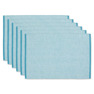 DII Design Eco-Friendly Fine Ribbed Collection Placemat Set, 13x19, Storm Blue