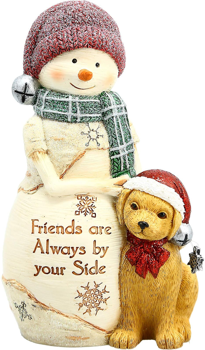 Pavilion Gift Company Pavilion-Friends are Always by Your Side-5 Inch Collectible BirchHearts Snowman Figurine, 5", White