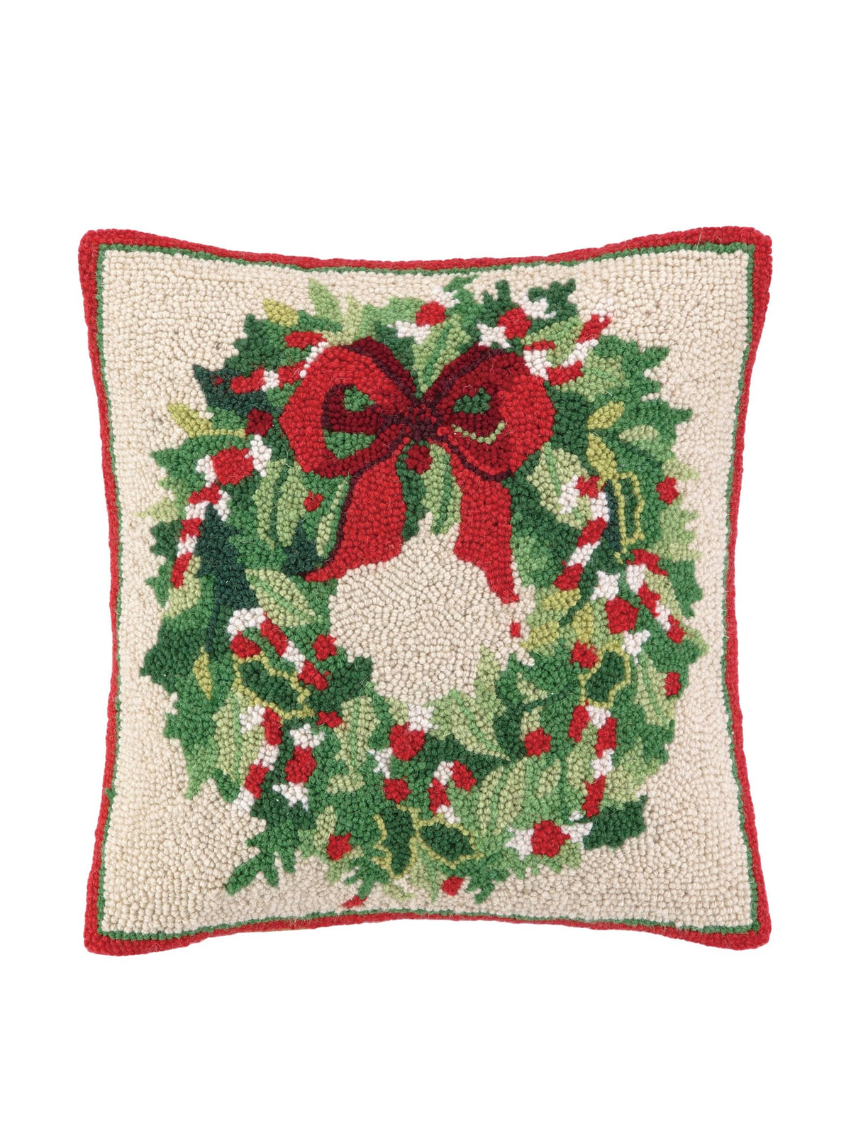Peking Handicraft Pillow, 16 inches square, Cream