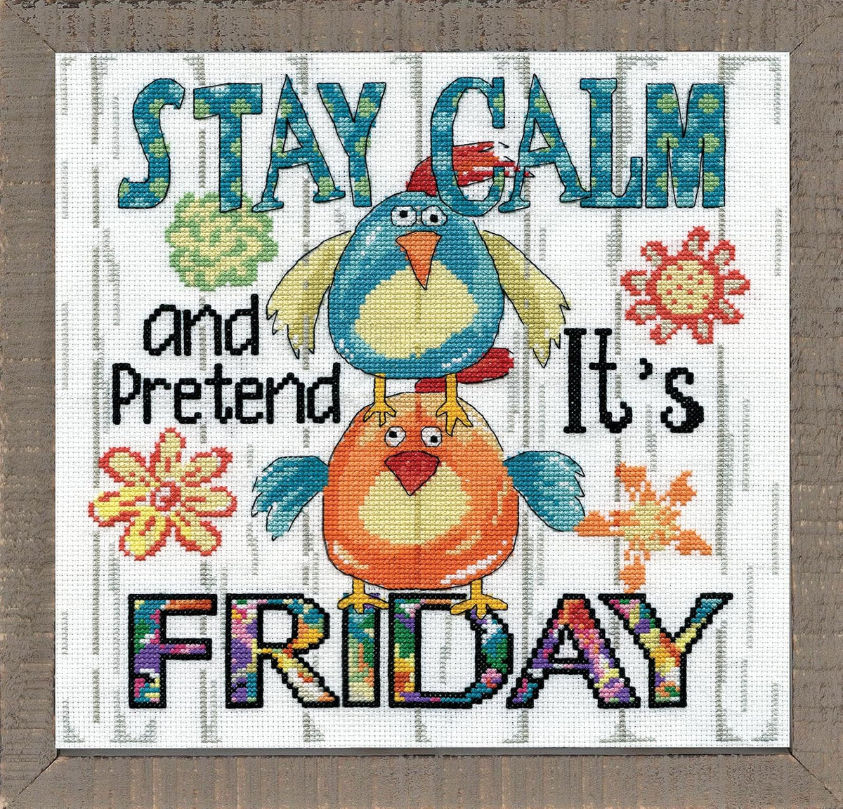 Design Works Crafts, 10" x 10" Counted Cross Stitch Kit, Stay Calm