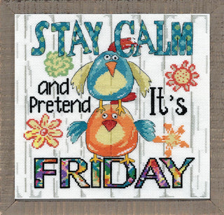 Design Works Crafts, 10" x 10" Counted Cross Stitch Kit, Stay Calm