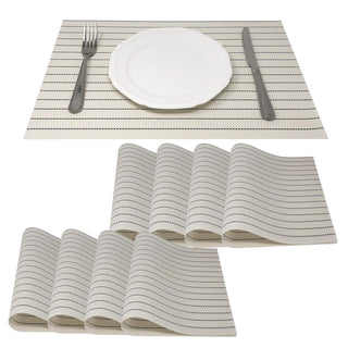 allgala Placemat, 18 x 12 inches, Black Stripe on White