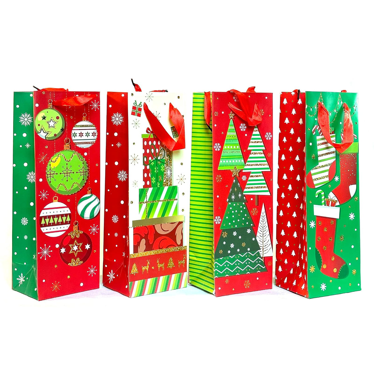allgala Gift Wrap, 14 Inch (Pack of 12), Red, Green