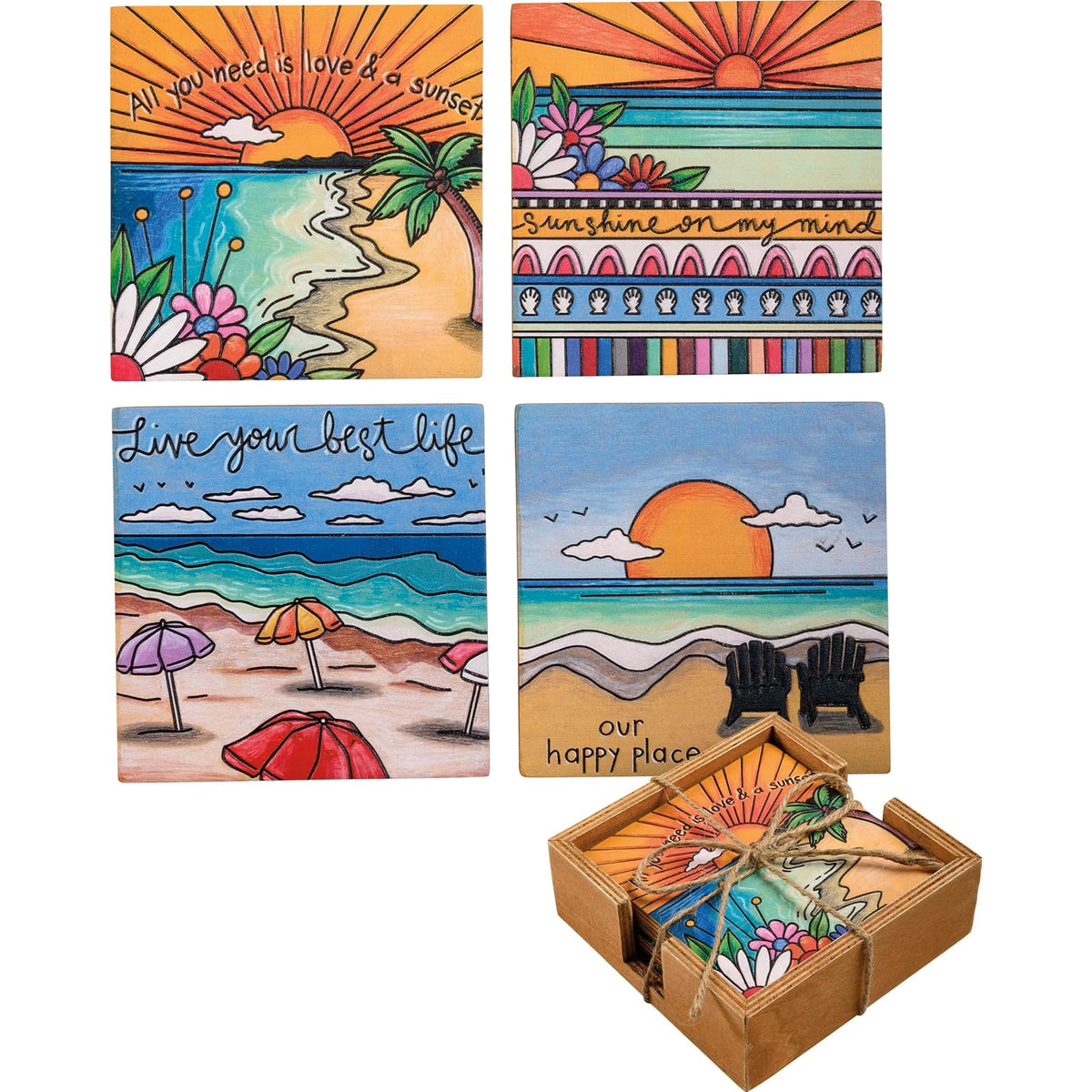 Primitives by Kathy Drink Coaster, Multicolor