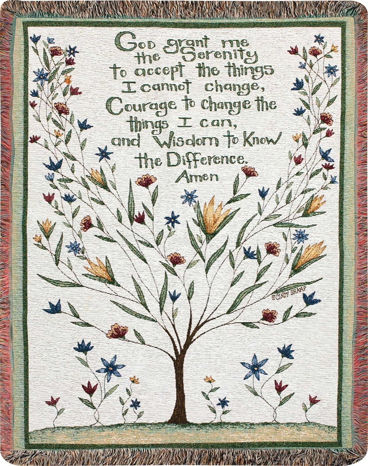 Manual Inspirational Collection 50 x 60-Inch Tapestry Throw Serenity Prayer