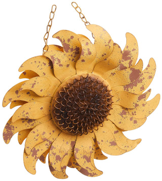 K&K Interiors 16311A 10 Inch Distressed Golden Yellow Metal Sunflower Arrow Replacement, 13" Dia. x 2.25" D