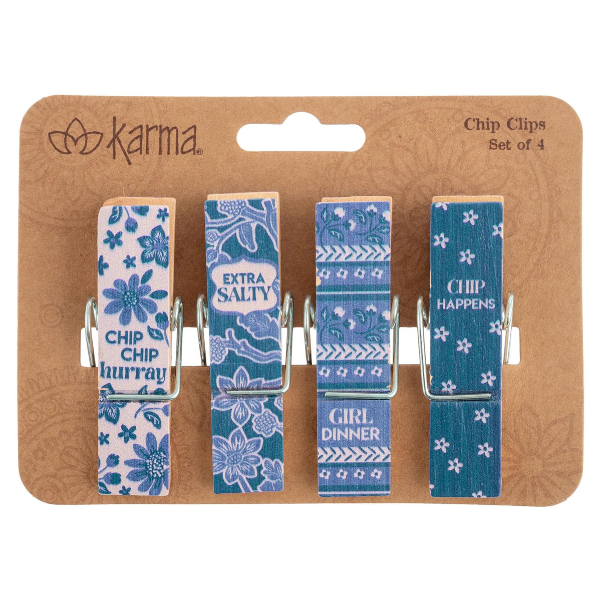 Karma Paper Clip Clamp, One Size, Blue Floral