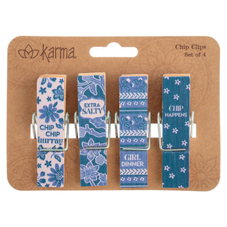Karma Paper Clip Clamp, One Size, Blue Floral