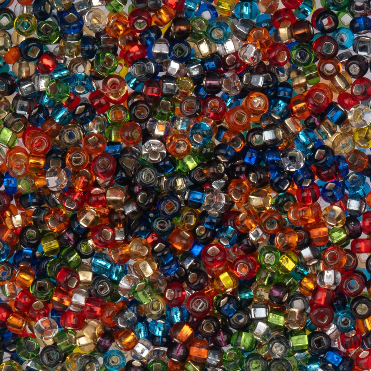 John Bead Craft Bead, 8/0 (3mm), Silver Lined Multi Mix