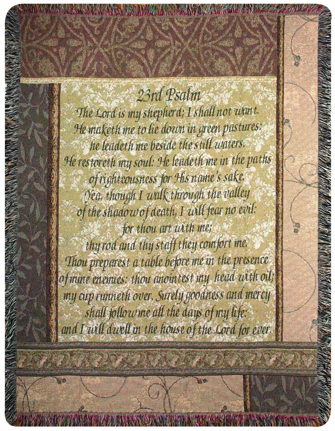 Manual Inspirational Collection 50 x 60-Inch Tapestry Throw, My Shepherd 23rd Psalm,