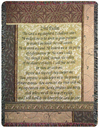 Manual Inspirational Collection 50 x 60-Inch Tapestry Throw, My Shepherd 23rd Psalm,