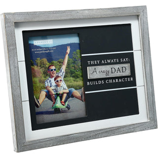 Pavilion Gift Company Picture Frame, 4" x 6" Photo Holder, Gray & White