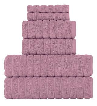 Classic Turkish Towels Towel, 6-Piece Towel Set, Mauve