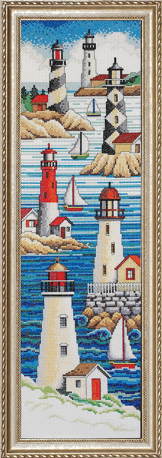 Design Works Crafts Janlynn Lighthouses Counted Cross Stitch Kit-6"X21" 14 Count