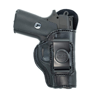 Cardini Leather USA Gun Holster, Right Hand, Black - Right Hand Draw (Inside the