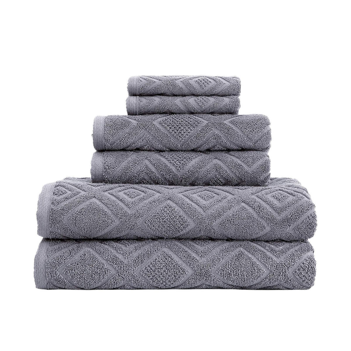 Classic Turkish Towels Towel, 6-Piece Towel Set, Grey