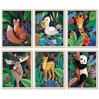 Print'N'Art Wall Art, 8x10 inches set of 6, Jungle Model-1