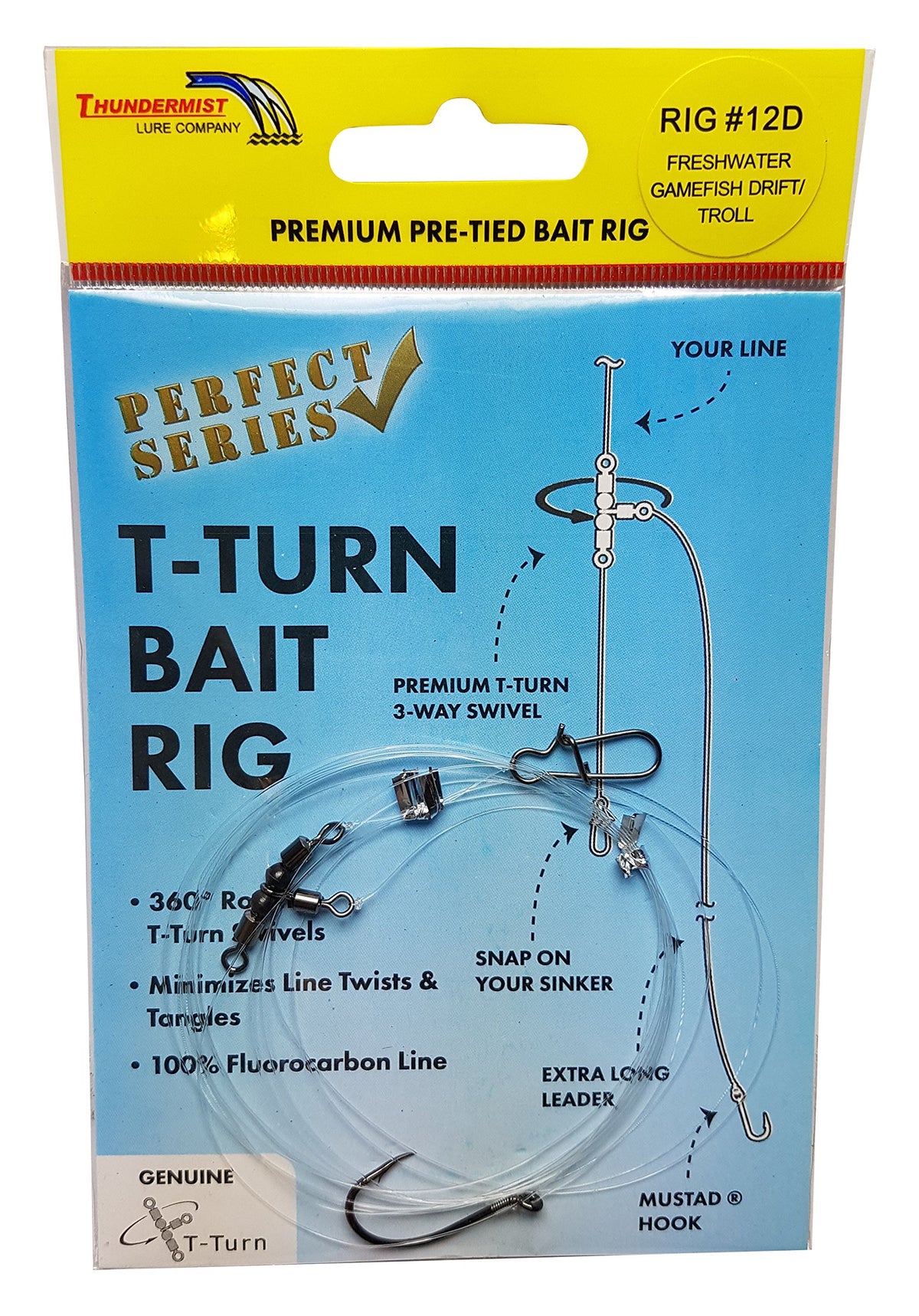 Thundermist Lure Company Fishing Hook, #12D, Clear