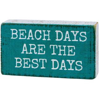 Primitives by Kathy Decorative Signage, 3.5 inches, Beach Days Blue