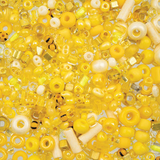 John Bead Craft Bead, Assorted, Yellow Assorted Mix