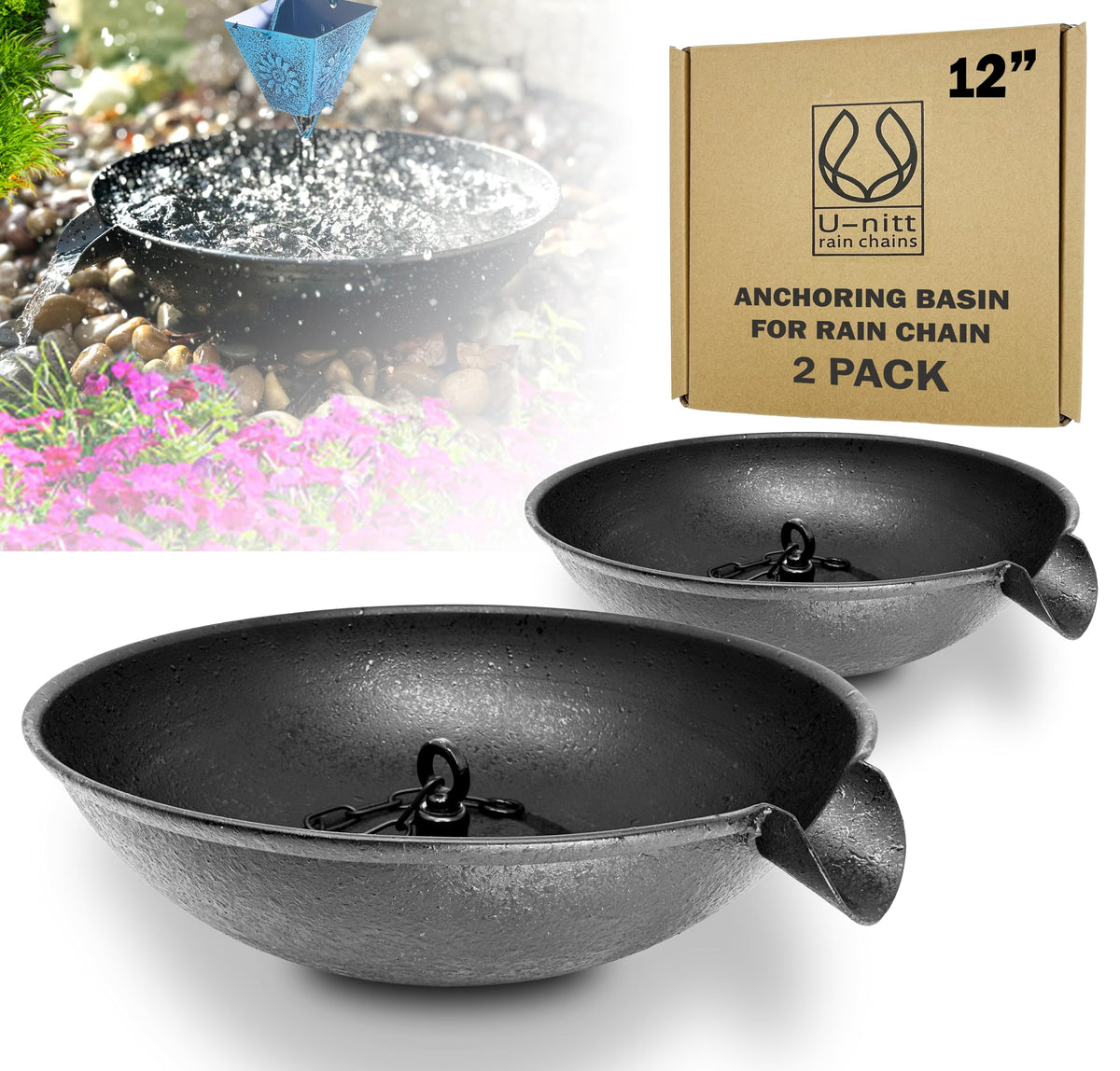 U-nitt Outdoor Living, 12", black rough