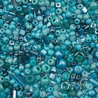 John Bead Craft Bead, Assorted, Turquoise Blue Assorted Mix