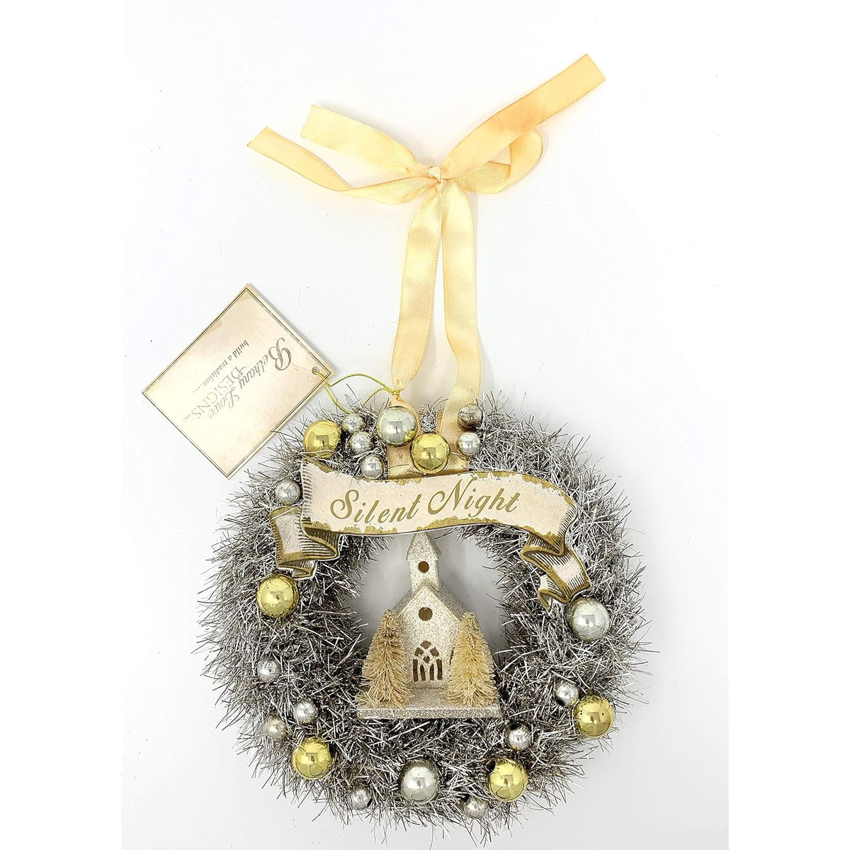 Bethany Lowe Wreath, Gold,silver